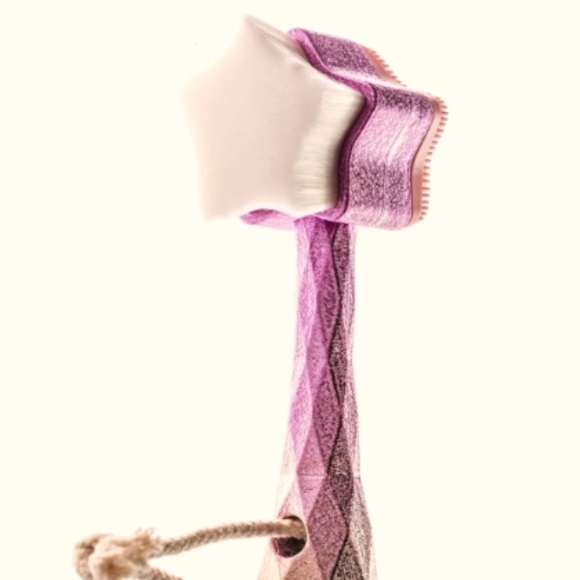 TI Style Pink Sparkle Star Shaped Face Exfoliating Facial Cleansing Brush New - Picture 2 of 5